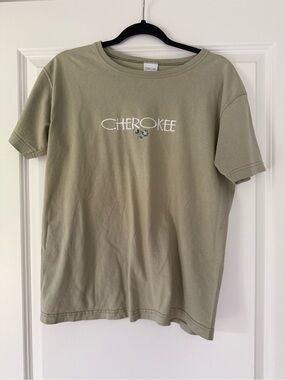 Cherokee Olive Green Short Sleeve Logo Tee
